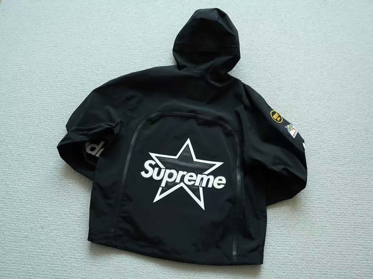 Supreme Vanson Leathers Gore Tex Shell Jacket Black Blue White Fw25 (3) - www.newkick.vip